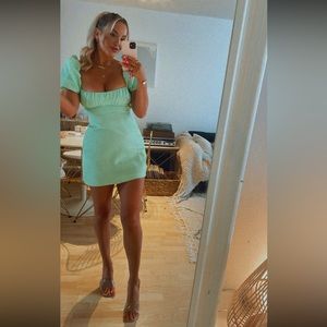 Green plaid with white Zara summer/fall dress